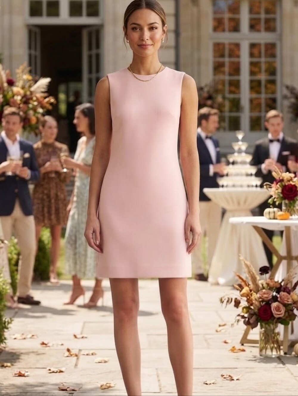 Theory Light Pink Sleeveless Shift Mini Dress